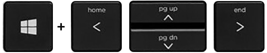 The Windows and Left, Up, Down and Right keyboard keys
