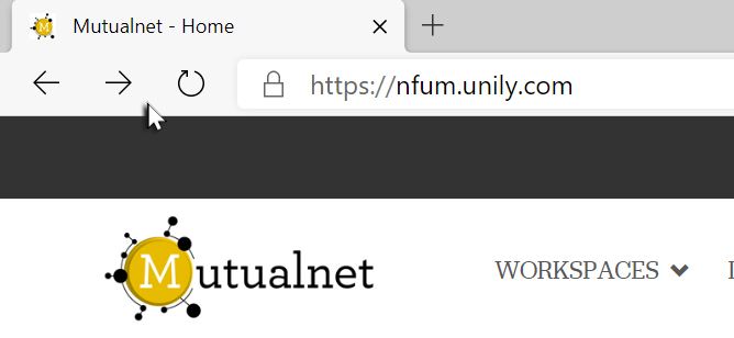 The Back, Forward and Refresh buttons in Edge