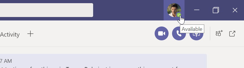 Hovering over any presence status will reveal more information